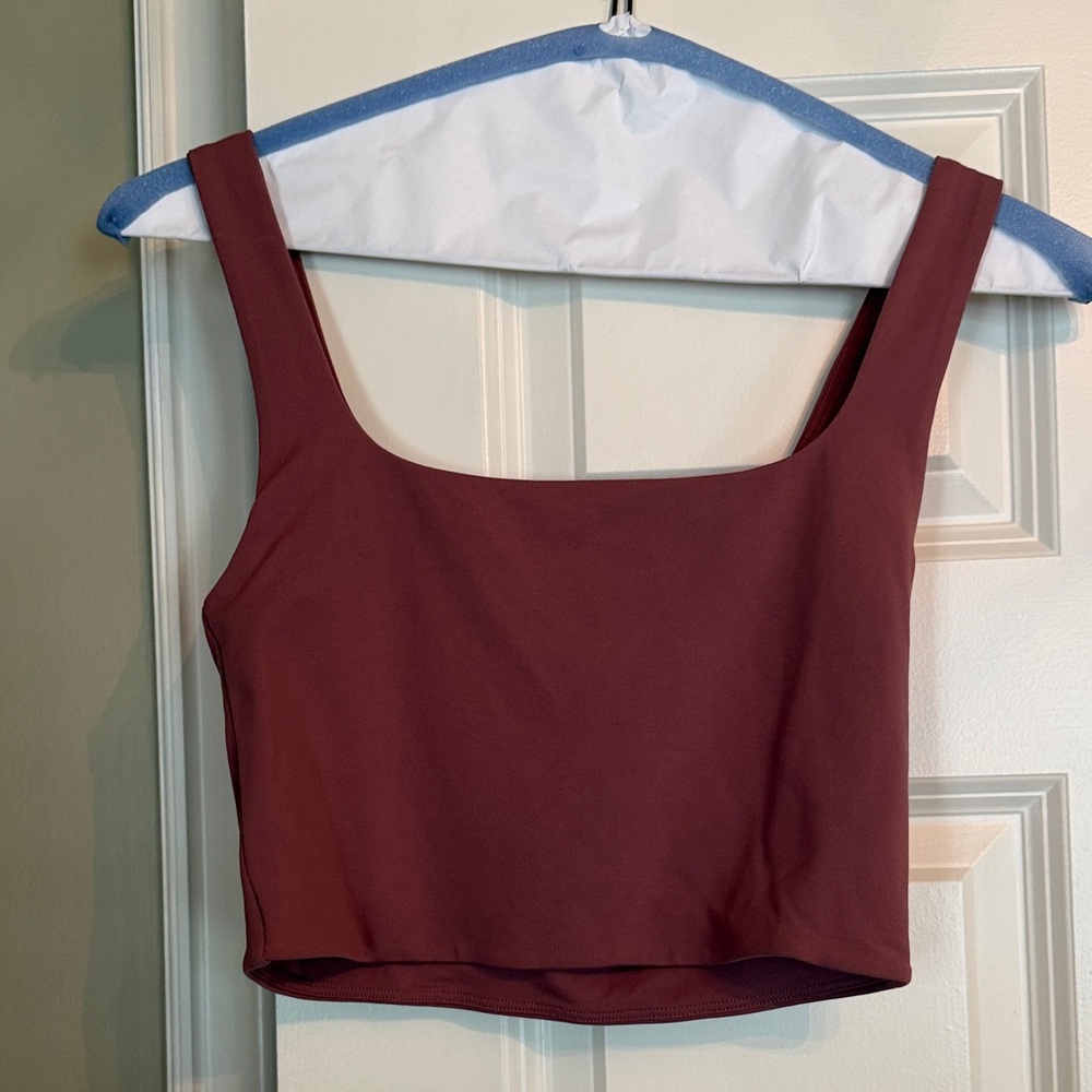 Aritzia Burgundy Cropped Tank Top
